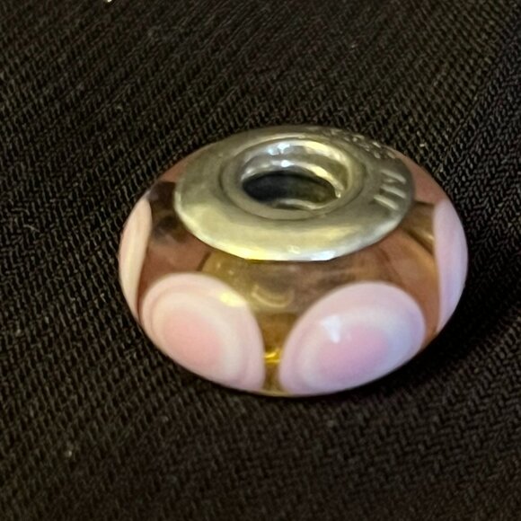 Pandora Pink Stepping Stones Murano Glass Charm – #790911 - Picture 5 of 6